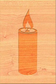 Candle Engraved Wood Free Vector, Free Vectors File