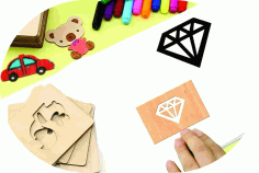 Diamond Wooden Shape Drawing Toy Free Vector, Free Vectors File
