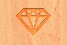 Diamond Wooden Engraved Shape Free Vector, Free Vectors File