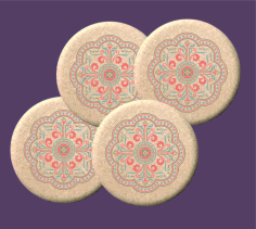 Mandala Decorative Wooden Tea Coasters Free Vector, Free Vectors File