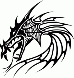 Tribal Dragon Tattoo Free Vector, Free Vectors File