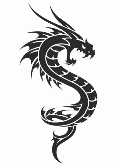 Black and White Dragon Tattoo Free Vector, Free Vectors File