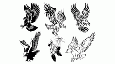 Tribal Eagle Tattoos Vector Pack, Free Vectors File