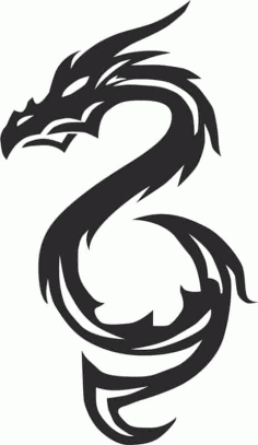 Tribal Dragon Tattoo Glass Etching Stencil Free Vector, Free Vectors File