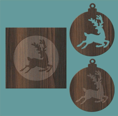 Christmas Wooden Deer Pendant Craft Free Vector, Free Vectors File