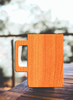 Tea Mug Wooden Cutouts Model Free Vector, Free Vectors File