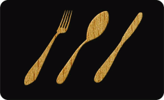 Wooden Cutlery Set Cutouts Model Free Vector, Free Vectors File