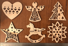Laser Cut Christmas Toys Wooden Shape Cutouts Free Vector, Free Vectors File