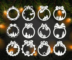 Laser Cut Christmas Ball Decorations Cutouts Free Vector, Free Vectors File
