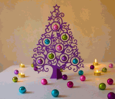 Laser Cut Decoration Christmas Tree Free Vector, Free Vectors File