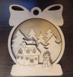 Laser Cut Christmas Decoration Wooden Splicing Ornament Free Vector, Free Vectors File