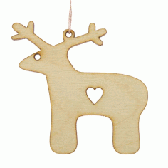 Christmas Pendant Deer With Heart Free Vector, Free Vectors File