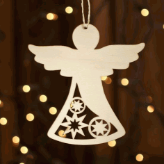 Wooden Angel Christmas Ornament Free Vector, Free Vectors File