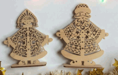 Laser Cut Christmas Decoration Russian Santa Father Free Vector, Free Vectors File