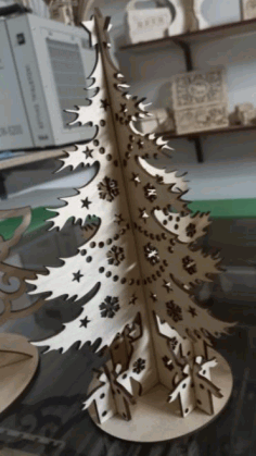 Laser Cut Christmas Tree Plywood 6mm Free Vector, Free Vectors File