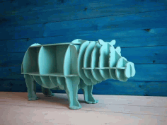 Laser Cut Hippo Wooden Storage Shelf Free Vector, Free Vectors File