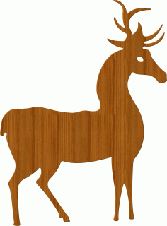 Deer Standing Wooden Craft Shape Free Vector, Free Vectors File