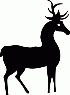 Standing Deer Silhouette Stencil Free Vector, Free Vectors File