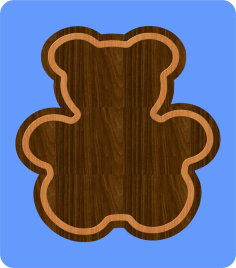 Laser Cut Wooden Layered Bear Cutout Free Vector, Free Vectors File