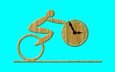 Laser Cut Cycling Wall Clock Cutout Free Vector, Free Vectors File
