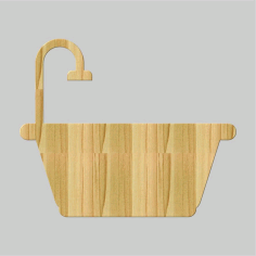 Wooden Bath Tub Icon Cutout Free Vector, Free Vectors File