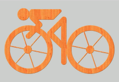 Wooden Laser Cut Biking Icon Cutout Free Vector, Free Vectors File