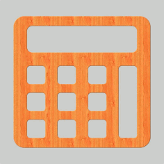 Laser Cut Wooden Calculator Icon Geometric Cutout Free Vector, Free Vectors File