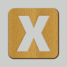 Laser Cut Wooden ABC Alphabet X Free Vector, Free Vectors File
