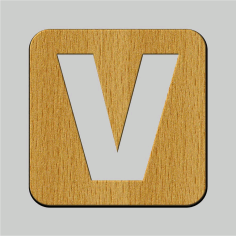 Laser Cut Wooden Alphabet Letter V Free Vector, Free Vectors File