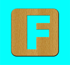 Laser Cut Wooden ABC Alphabet F Stencil Free Vector, Free Vectors File