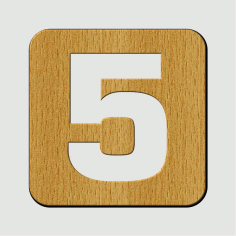 Laser Cut Wooden Numeric Number 5 Stencil Toy Free Vector, Free Vectors File