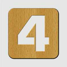 Laser Cut Wooden Numeric Number 4 Drawing Toy Free Vector, Free Vectors File