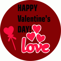 Happy Valentine Day Sticker Free Vector, Free Vectors File