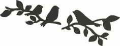Birds on Branch Silhouette Free Vector, Free Vectors File