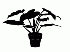 House Plant Silhouette Free DXF File, Free Vectors File