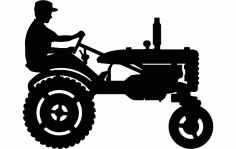 Tractor Silhouette Design Free DXF File, Free Vectors File