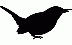 Wren Bird Silhouette Free DXF File, Free Vectors File