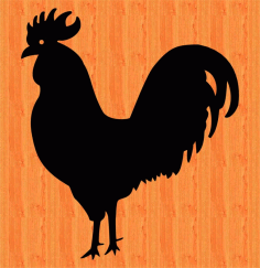 Rooster Silhouette Sticker Free DXF File, Free Vectors File