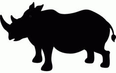 Rhino Silhouette Sticker Free DXF File, Free Vectors File
