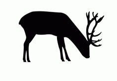 Deer Grazing Silhouette Sticker Free DXF File, Free Vectors File