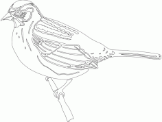 Bird Sitting Sketch Free DXF File, Free Vectors File