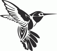 Humming Bird Tattoo Sticker Free DXF File, Free Vectors File