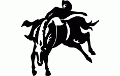 Rodeo Cowboy Sticker Free DXF File, Free Vectors File