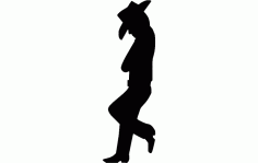 Cowboy Standing Sticker Free DXF File, Free Vectors File