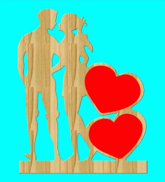 Full Body Silhouette of Couple Cutout Free Vector, Free Vectors File