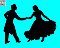 Silhouette of Dancing Woman and Man Free Vector, Free Vectors File