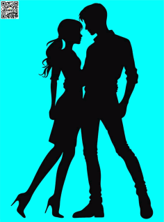 Full Body Silhouette of Lover Couple Free Vector, Free Vectors File