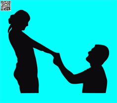 Couple Proposing Silhouette Free Vector, Free Vectors File