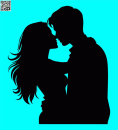 Couple Embracing and Kissing Silhouette Free Vector, Free Vectors File