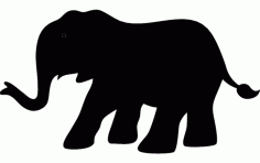 Elephant Silhouette Free DXF File, Free Vectors File